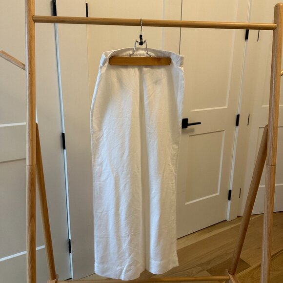 H&M White Linen Wide Leg Pants NWT Size US 4 - Picture 3 of 6